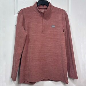 AFTCO Coastal Layer 1/4 Zip Jacket Mens Large Redwater Heather Logo Layering